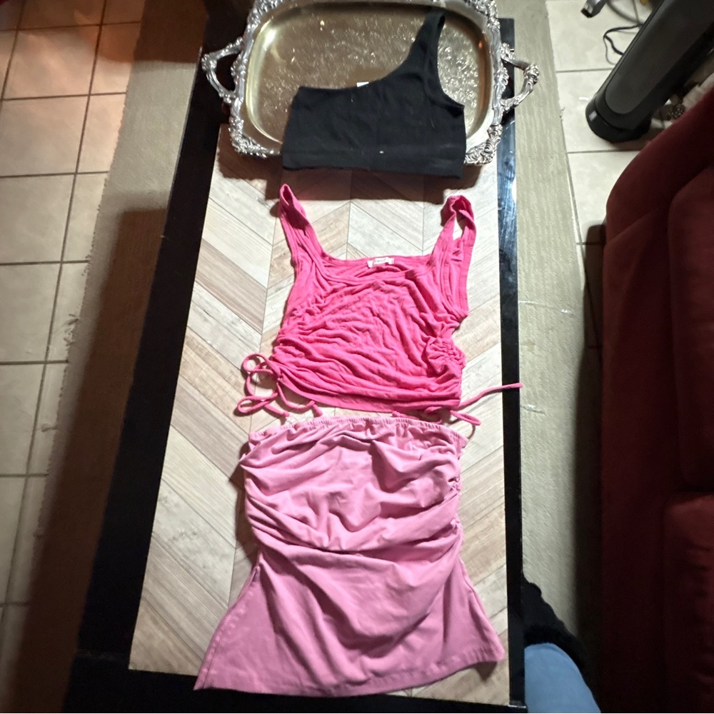Pink and Black Tank Tops